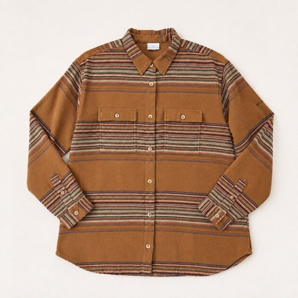 Columbia Blue Point Creek Western Southwestern Striped Shirt Jacket Women’s JAX4
